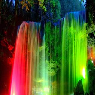 Dark waterfall wallpaper