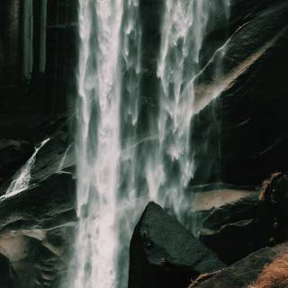 Dark waterfall wallpaper