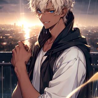 Black skin anime boy wallpaper