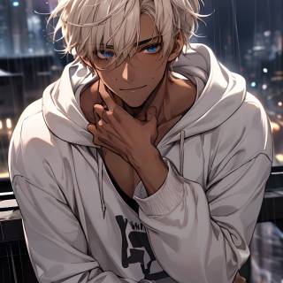 Black skin anime boy wallpaper