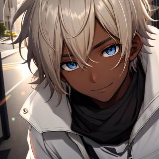 Black skin anime boy wallpaper