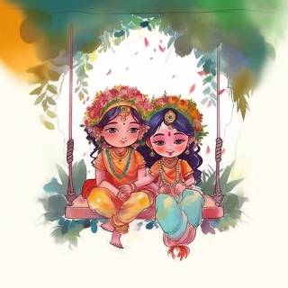 Baby Radha Krishna wallpaper