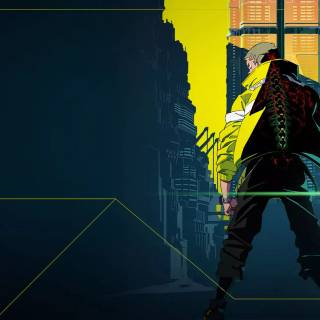 Cyberpunk anime desktop wallpaper
