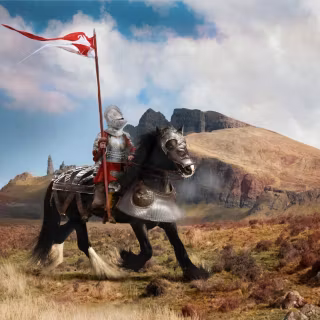 Knight on horse wallpaper