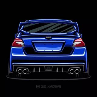 Cartoon Subaru WRX iPhone wallpaper