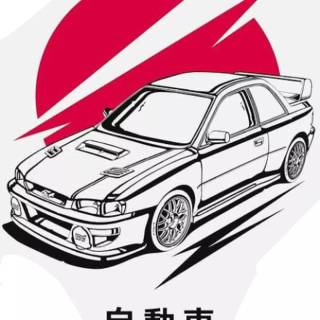 Cartoon Subaru WRX iPhone wallpaper