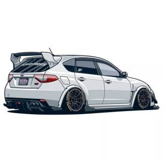 Cartoon Subaru WRX iPhone wallpaper
