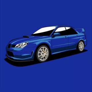 Cartoon Subaru WRX iPhone wallpaper
