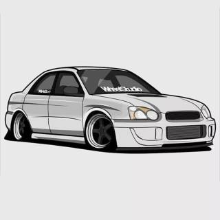 Cartoon Subaru WRX iPhone wallpaper