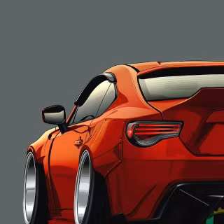Cartoon Toyota 86 iPhone wallpaper