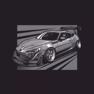 Cartoon Toyota 86 iPhone wallpaper