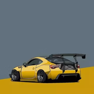 Cartoon Toyota 86 iPhone wallpaper