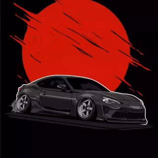 Cartoon Toyota 86 iPhone wallpaper