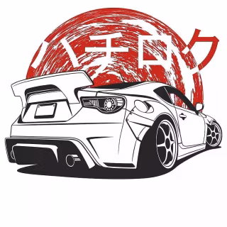 Cartoon Toyota 86 iPhone wallpaper
