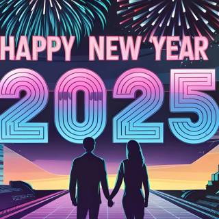 New Year 2025 mobile wallpaper