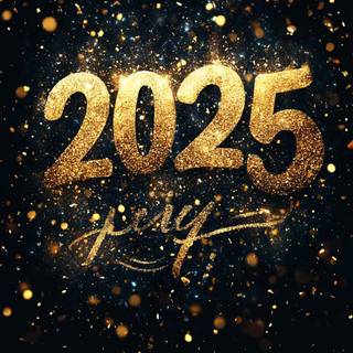 Happy New Year 2025 dark wallpaper