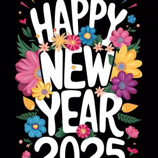 New Year 2025 mobile wallpaper
