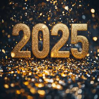 Happy New Year 2025 dark wallpaper