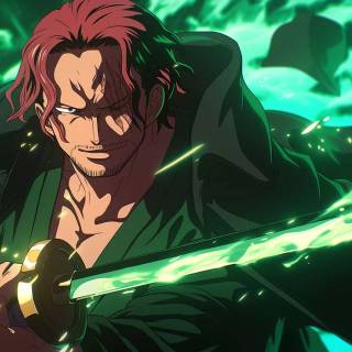 Green anime PC wallpaper