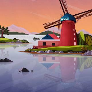 Windmill phone wallpaper