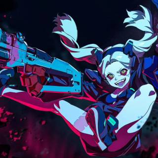 Cyberpunk anime desktop wallpaper