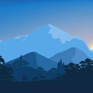 Blue mountain desktop wallpaper