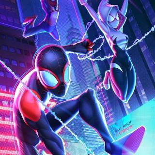 Spider-Man Miles Morales Gwen wallpaper