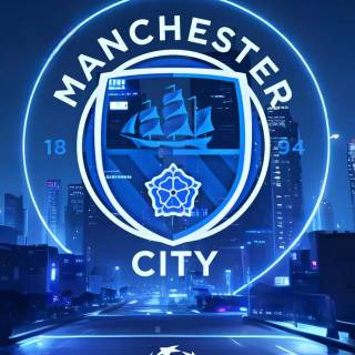 Man City logo phone wallpaper