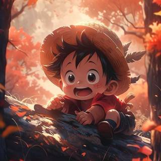Kid Luffy phone wallpaper
