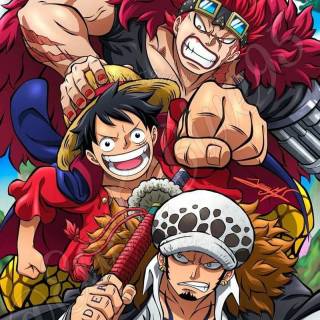 Luffy, Kid, and Law wallpaper