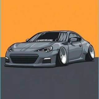 Pixel art car wallpaper