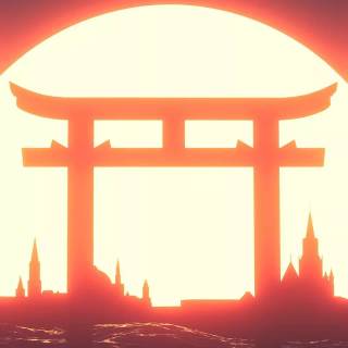 Japanese sunset iPhone wallpaper