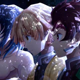 Inosuke and Tanjiro wallpaper