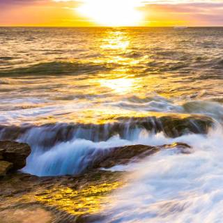 Tropical sunset iPhone wallpaper