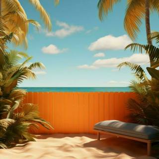 Tropical sunset iPhone wallpaper