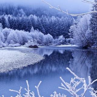 Winter lake 1920x1080 wallpaper