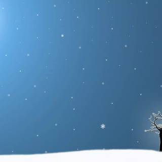 Winter tree cartoon wallpaper