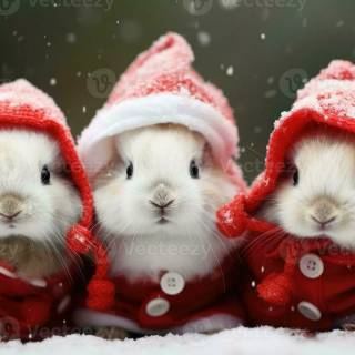 Winter cute animals wallpaper