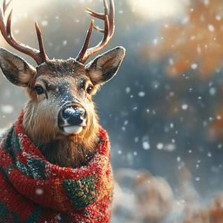 Winter cute animals wallpaper