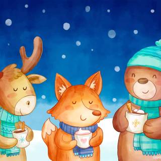 Winter animal PC wallpaper