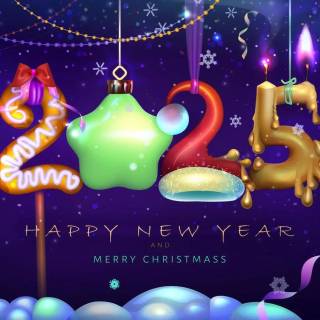 Merry Christmas & Happy New Year 2025 wallpaper