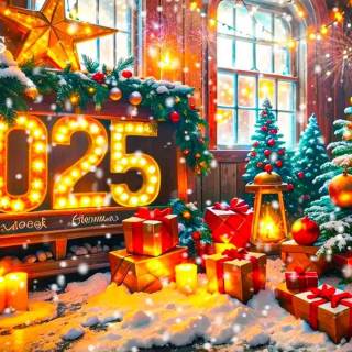 Merry Christmas & Happy New Year 2025 wallpaper