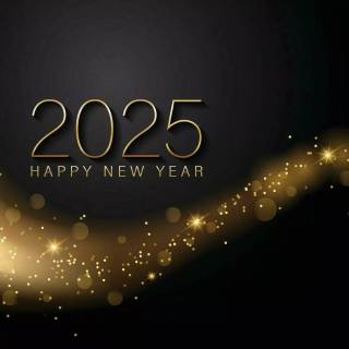 Happy New Year 2025 dark wallpaper