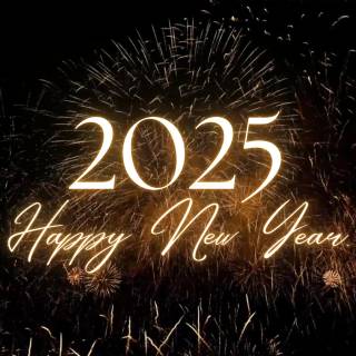Happy New Year 2025 dark wallpaper