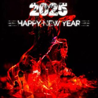 Happy New Year 2025 dark wallpaper