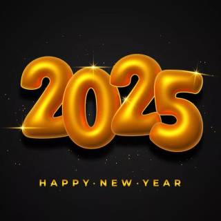 Happy New Year 2025 dark wallpaper