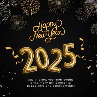 Happy New Year 2025 dark wallpaper