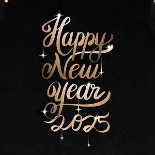 Happy New Year 2025 dark wallpaper