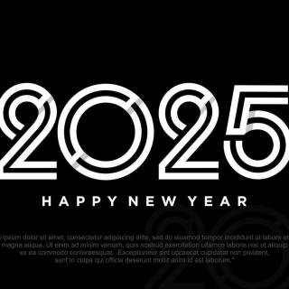 Happy New Year 2025 dark wallpaper