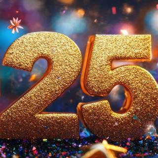 Happy New Year 2025 dark wallpaper